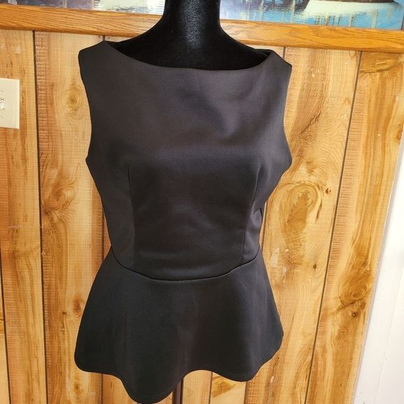 𝅺Bisou Bisou Black Peplum Blouse - Picture 3 of 7